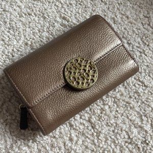 Alexandra Leather Compact Wallet - Copper